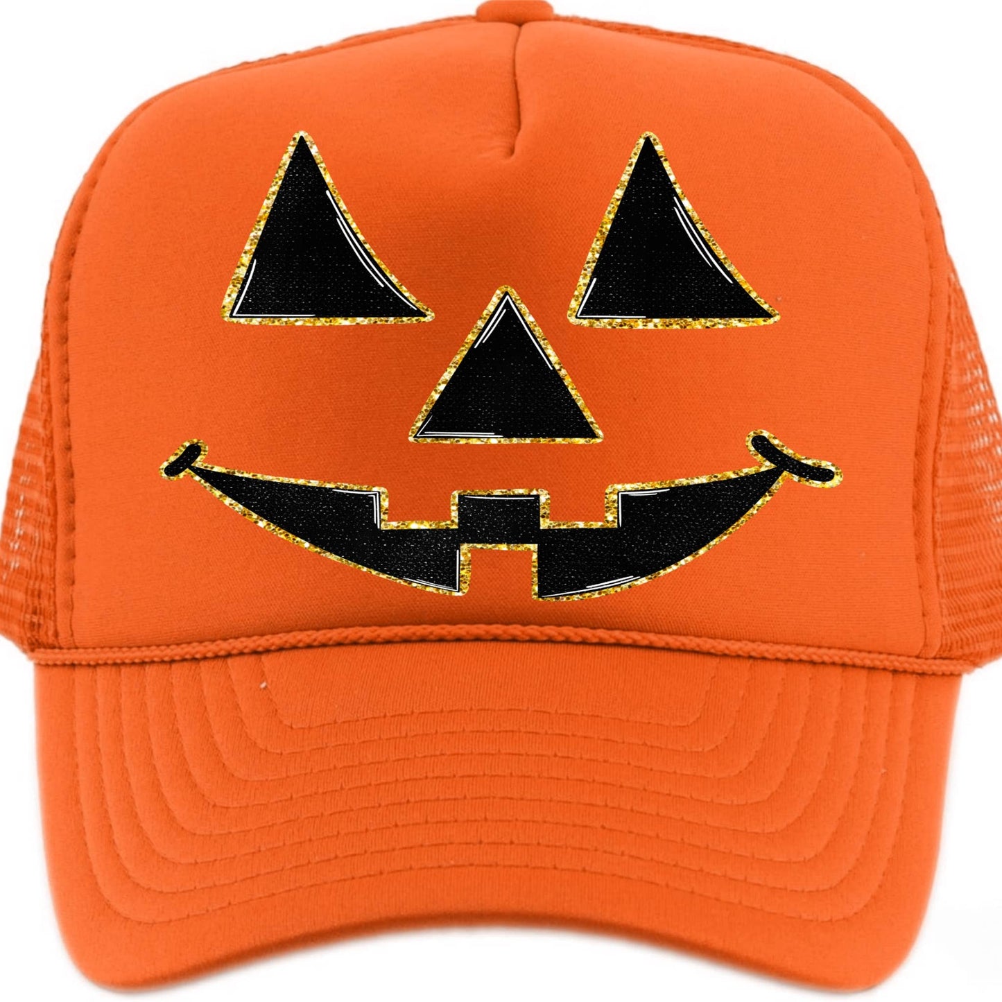 Halloween pumpkin trucker hat