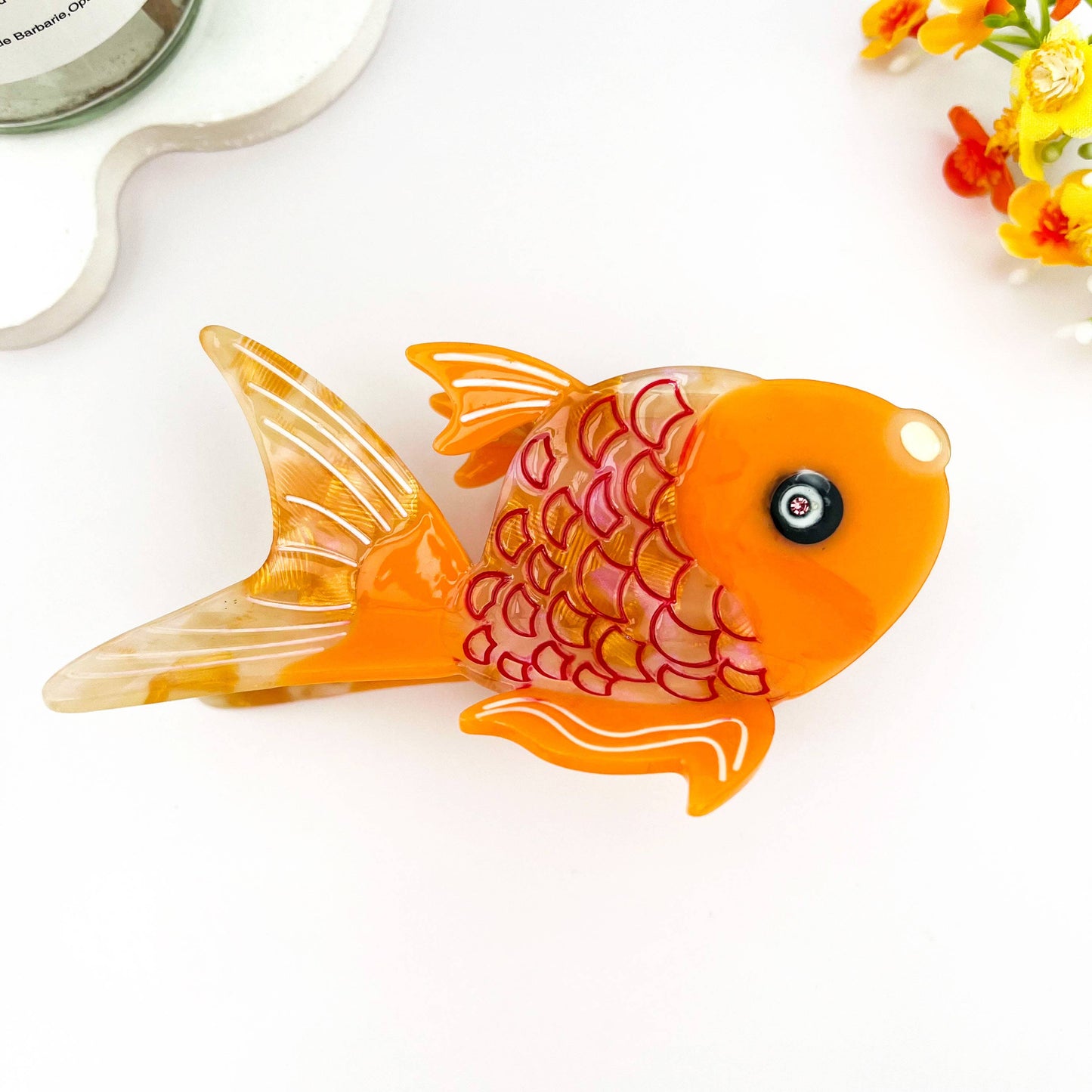 Goldfish Acetate Patchwork Hair Claw Clip