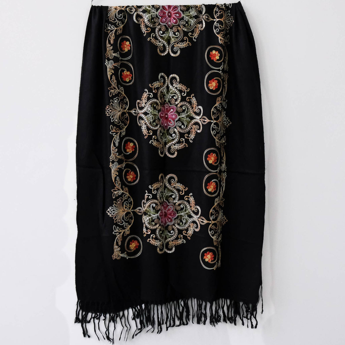 Boho Floral Paisley Embroidered Shawl Wrap