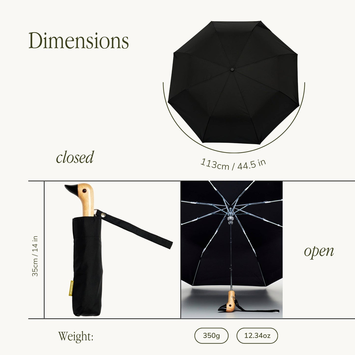 Classic Black Duck-Head Umbrella