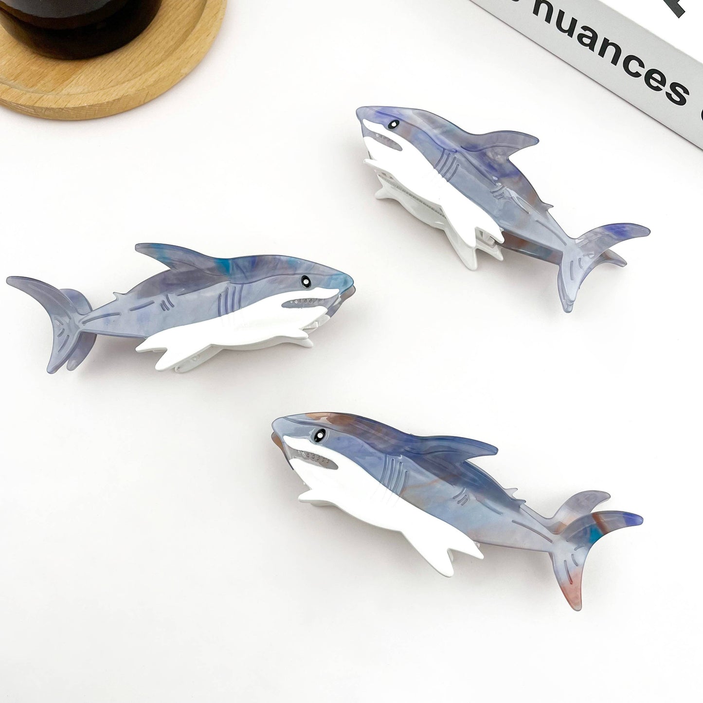 Marine environmentally friendly acetate shark Hair Claw Clip