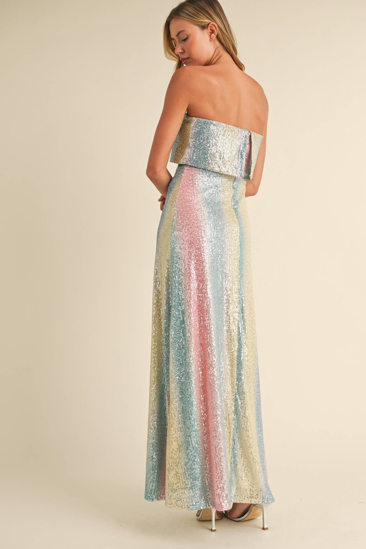 SEQUIN TUBE MAXI DRESS