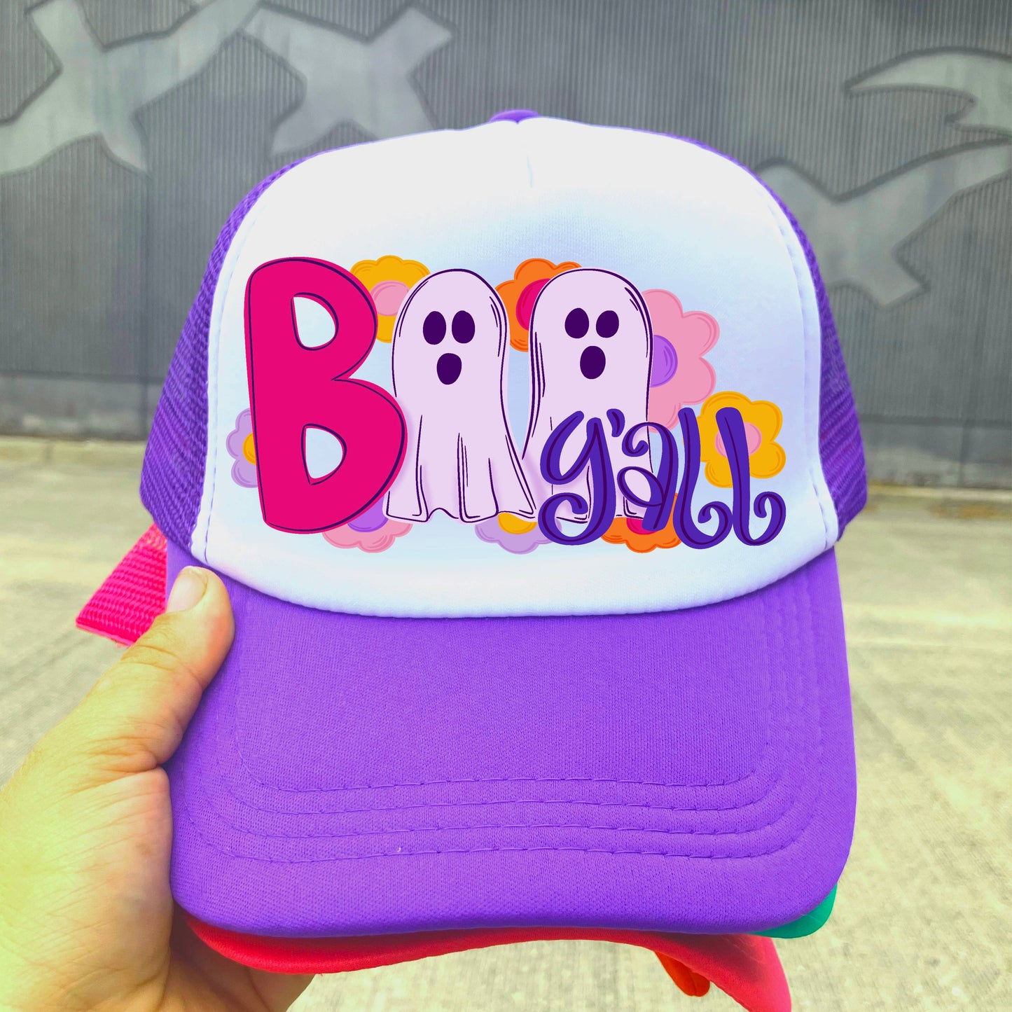 Boo y’all ghost trucker hat