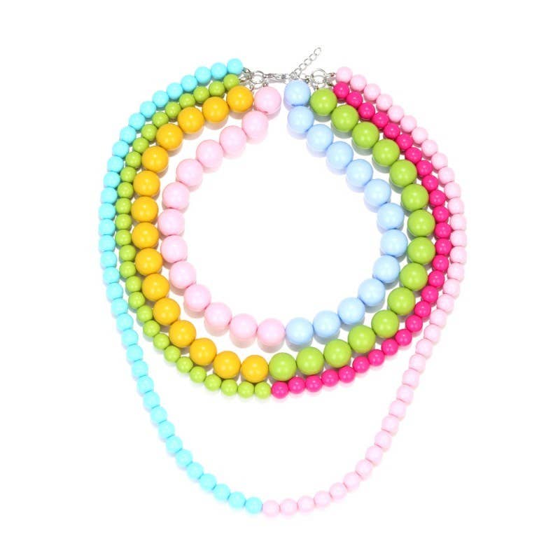 Multi Resin Beaded layered Necklaces