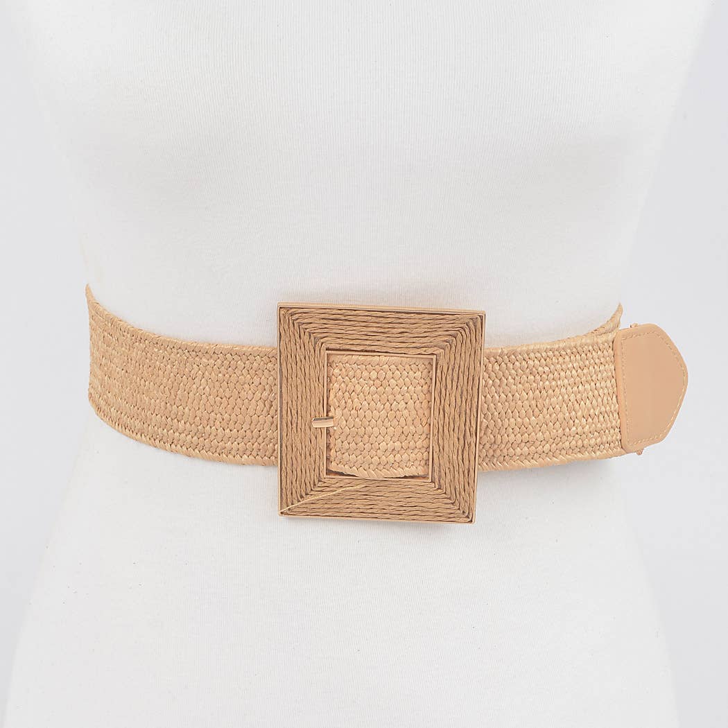 Square Buckle Stretch Belt