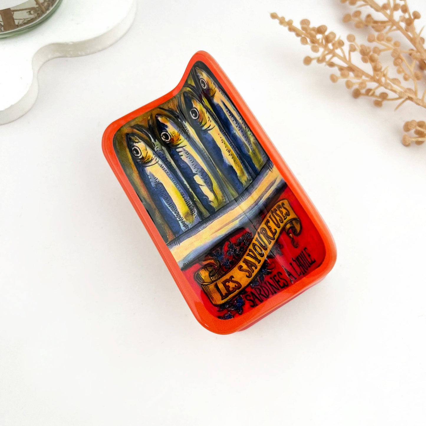 Red Sardine Tin Clip