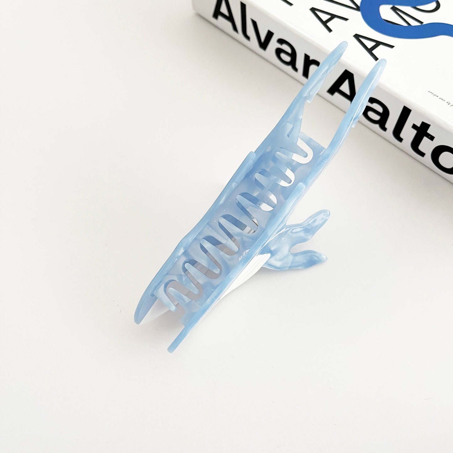 Light Blue Whale Claw Clip,Animal Hair Clip