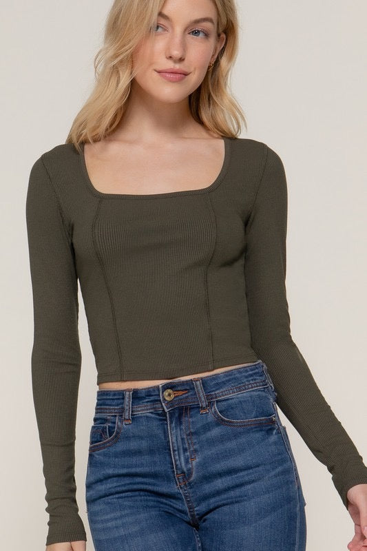 Long Sleeve Corset Top