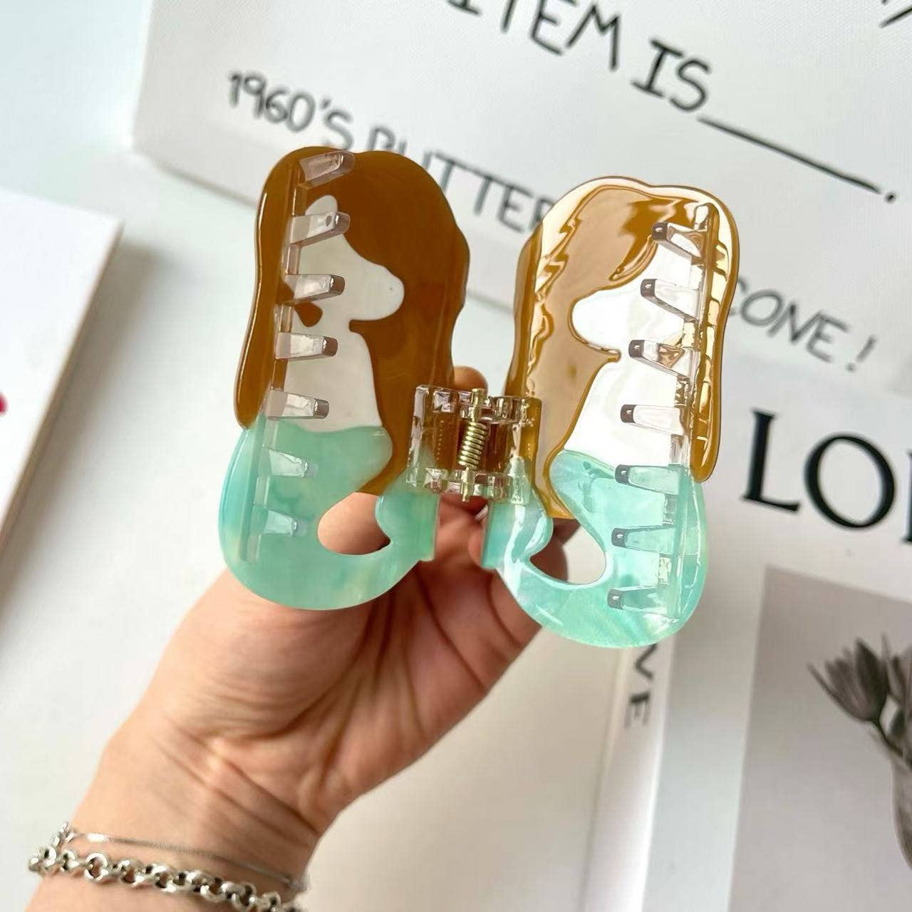 Cartoon Mermaid Acetate Hair Claw Clip