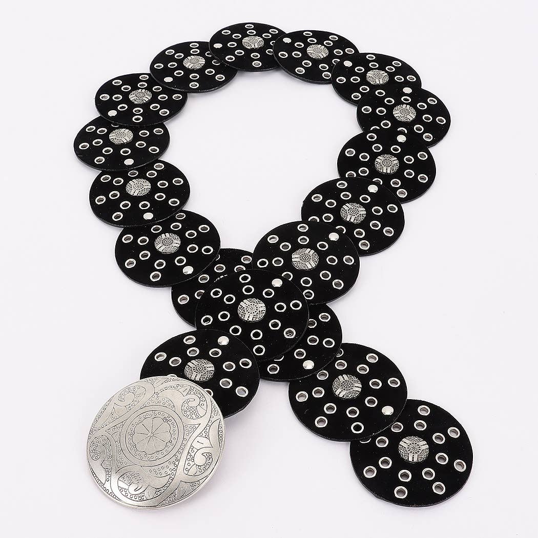 Faux Leather Disc Belt