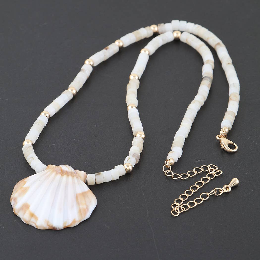 Clam Shell Beaded Necklace