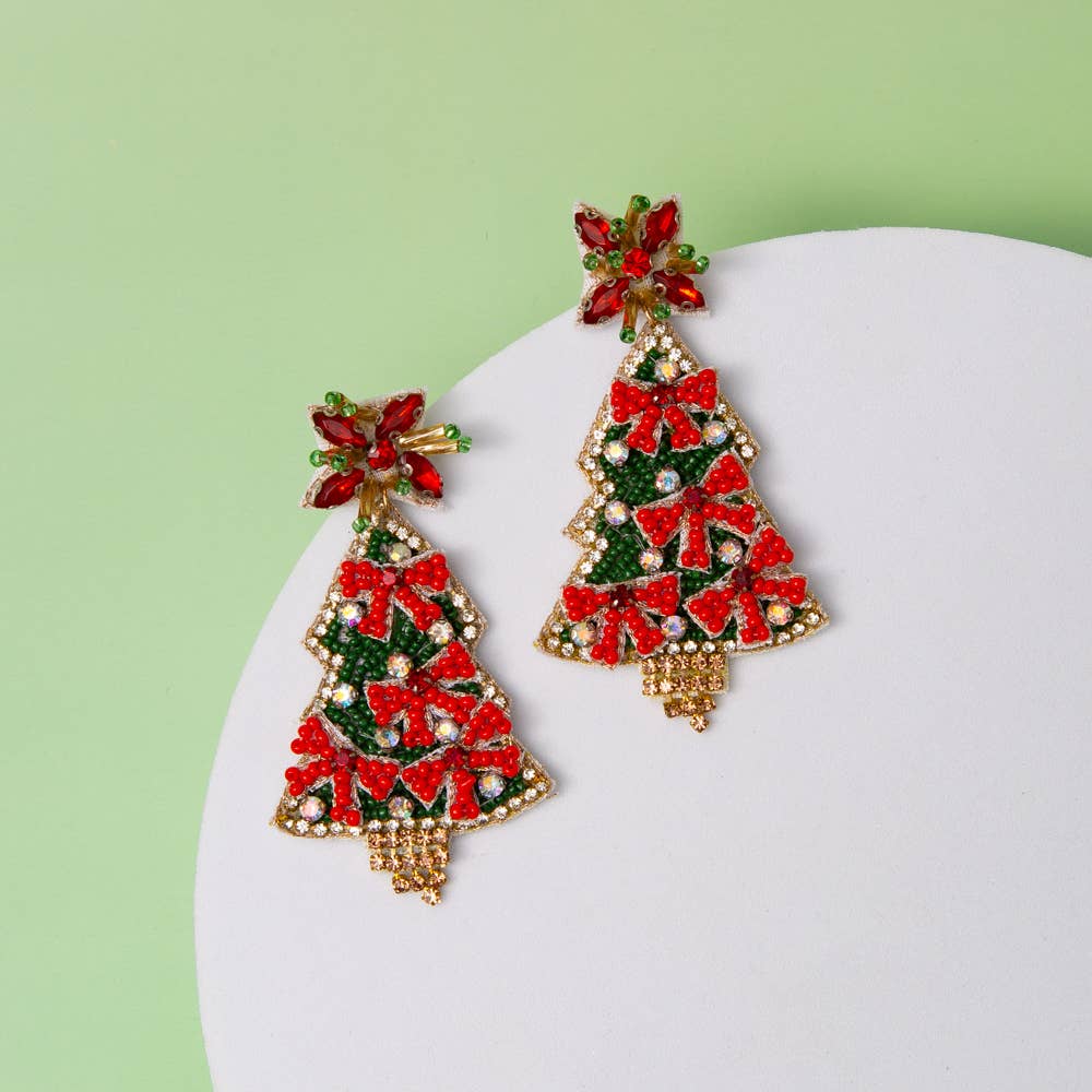 Winter Holiday Crystal Rhinestone Earrings