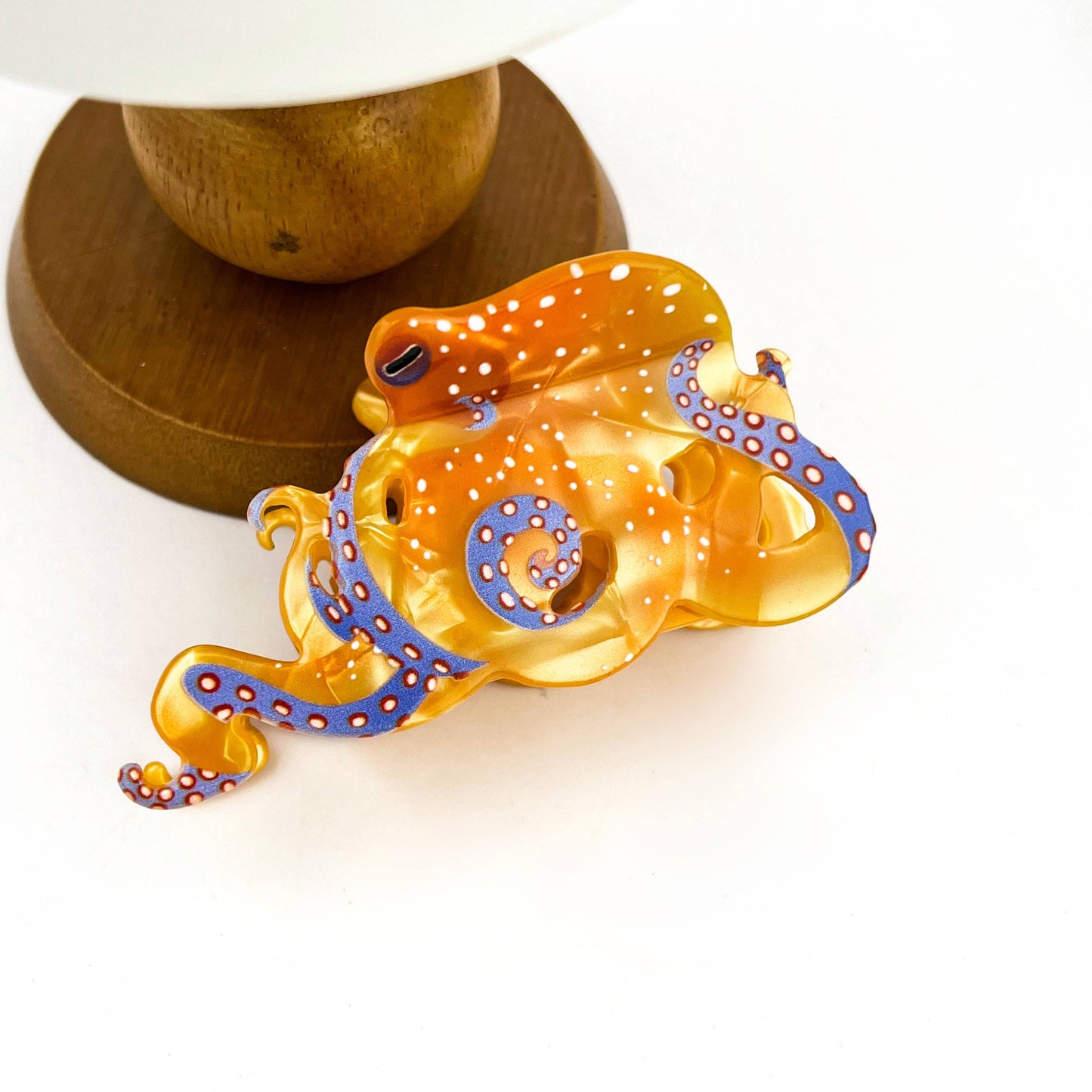 Blue Ring Octopus Hair Claw Clip