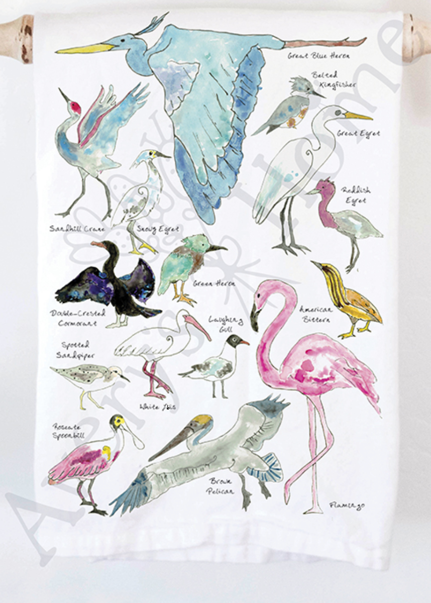 Coastal Birds Tea Towel