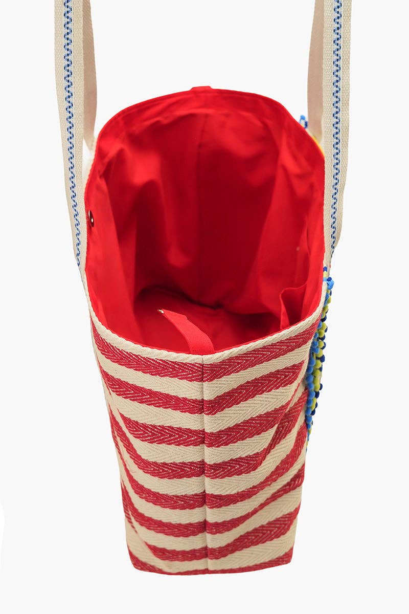 Deep Sea Sardine Beaded Coastal Oversized Tote