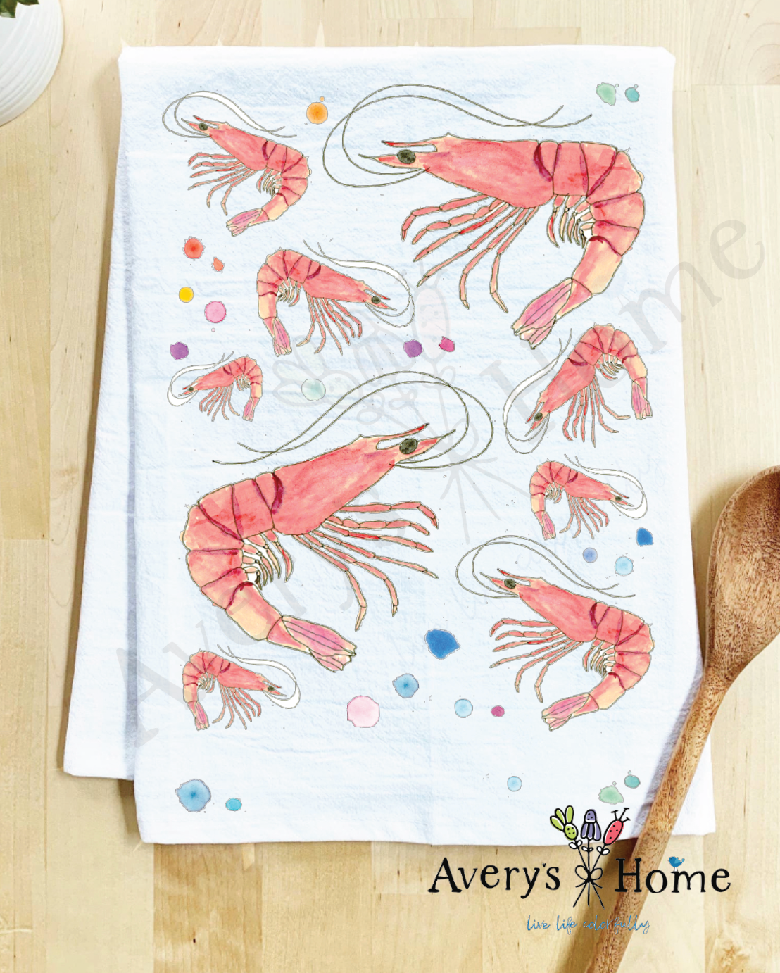 Shrimp Tea Towel