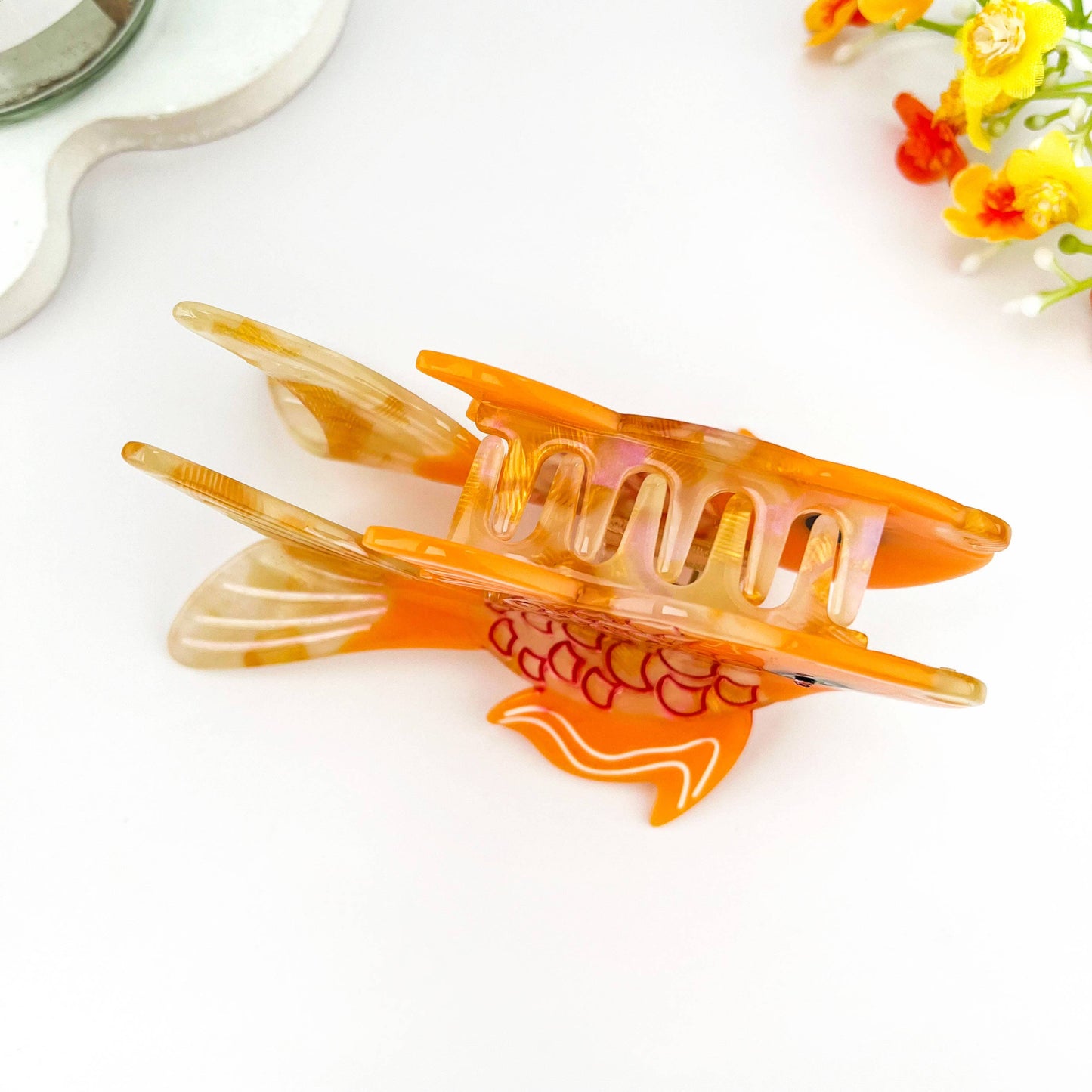 Goldfish Acetate Patchwork Hair Claw Clip