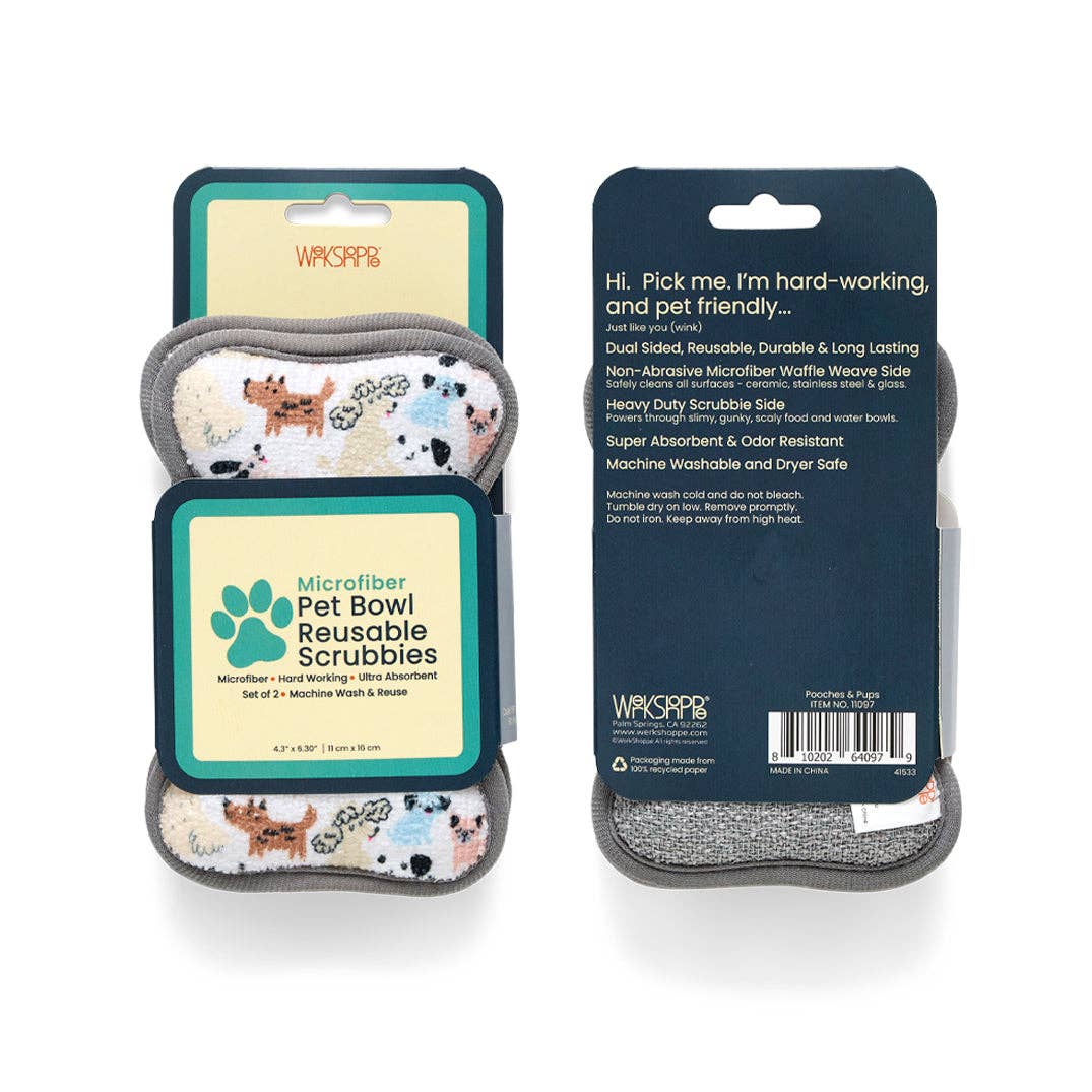 Pooches & Pups Microfiber Pet Scrubbies, Quick Drying