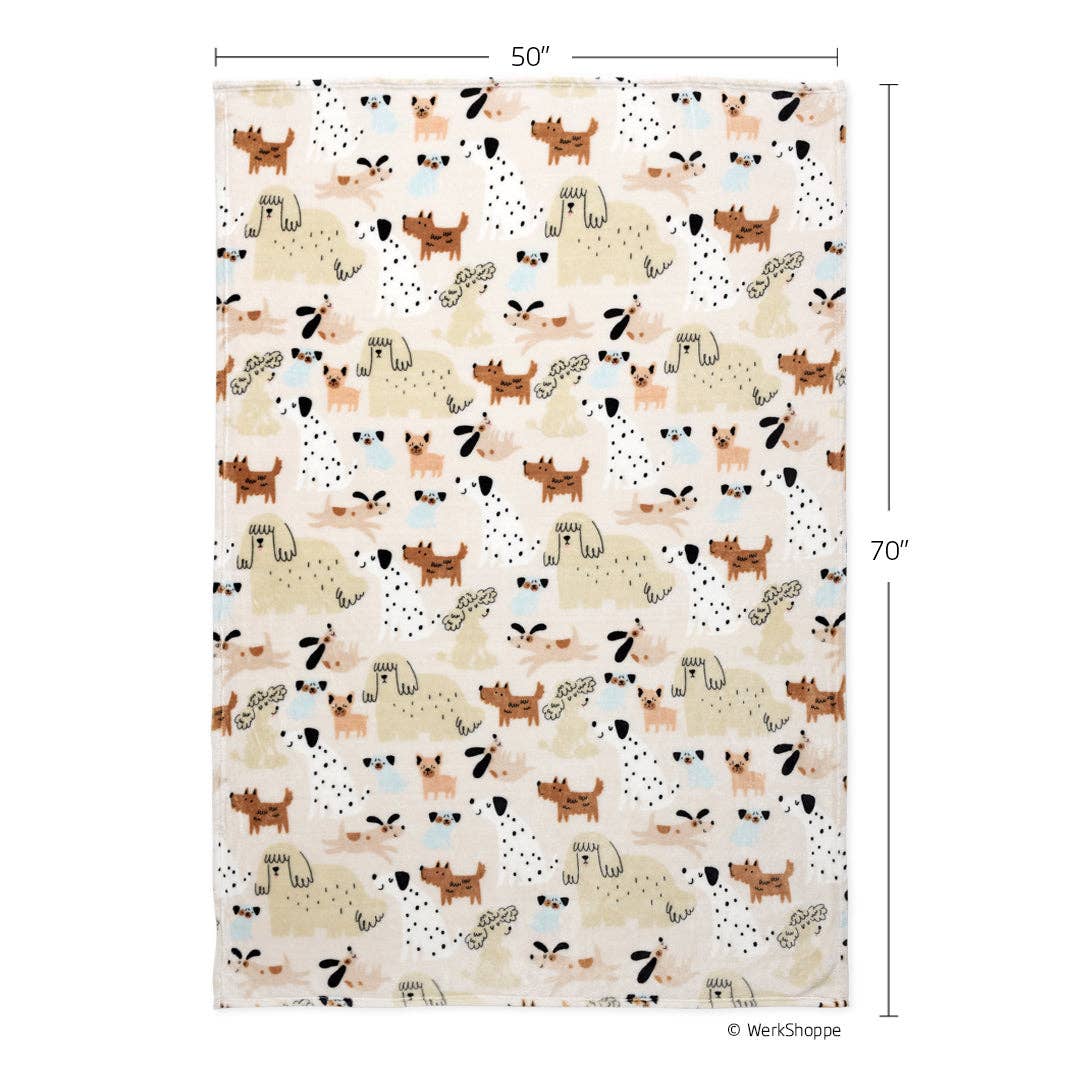 Pooches & Pups Pet Fleece Blanket, Dog Friendly Throw