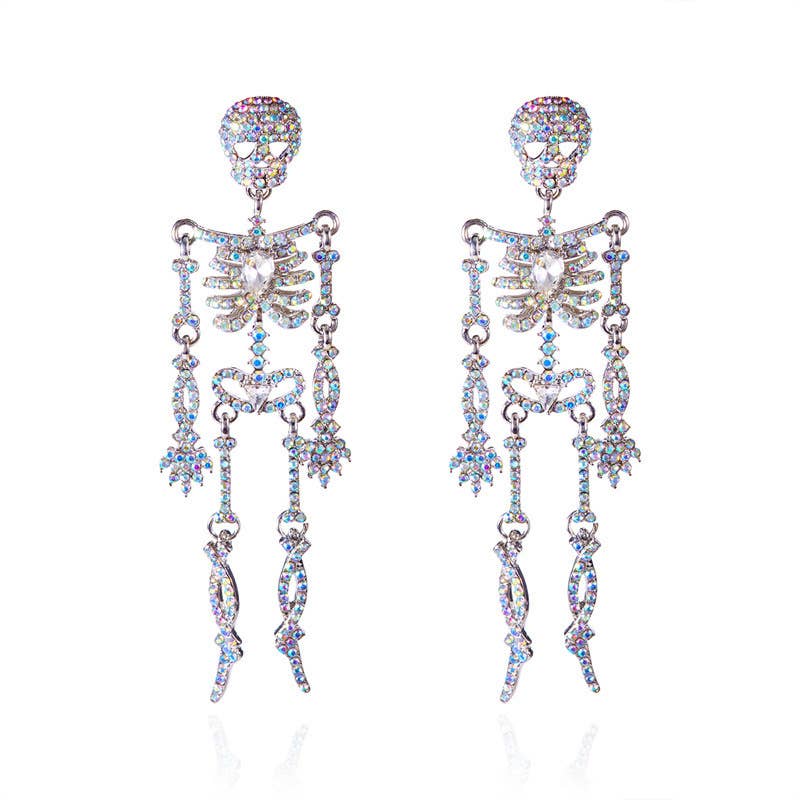 Creative Sparkly Skeleton Earrings