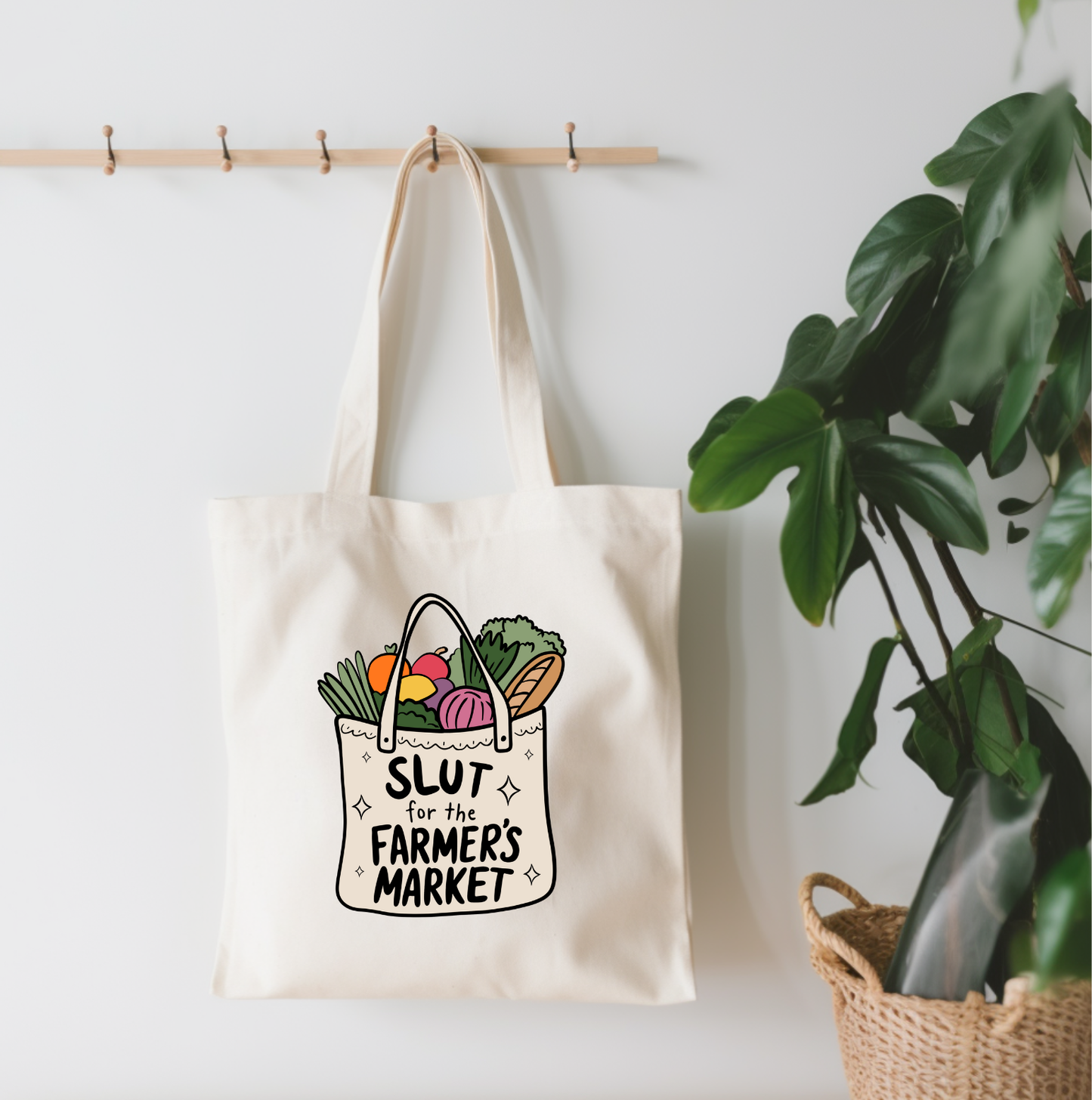 Slut For The Farmers Market Canvas Tote Bag