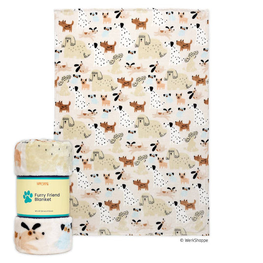 Pooches & Pups Pet Fleece Blanket, Dog Friendly Throw