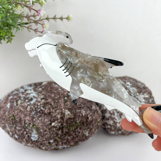 Hammerhead Shark Acetate Hair Claw Clip