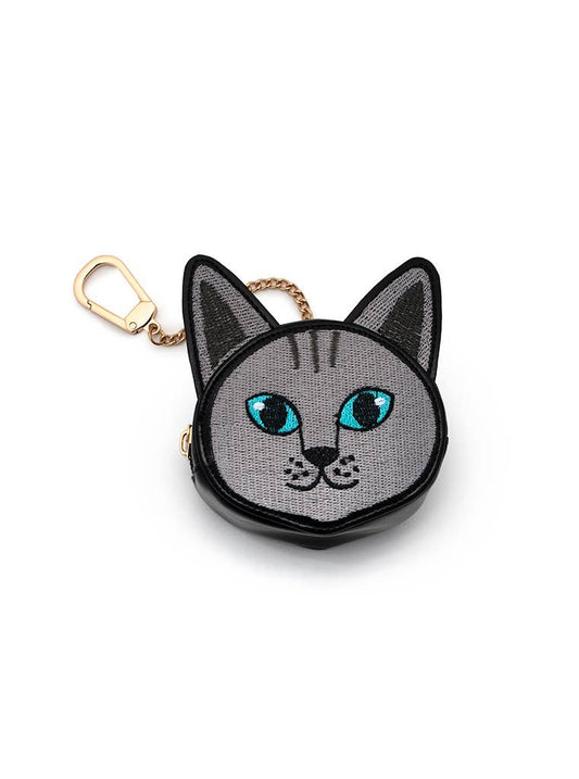 2-in-1 Bag Charm & Reusable Shopper Bag - Gray Cat / Kitten