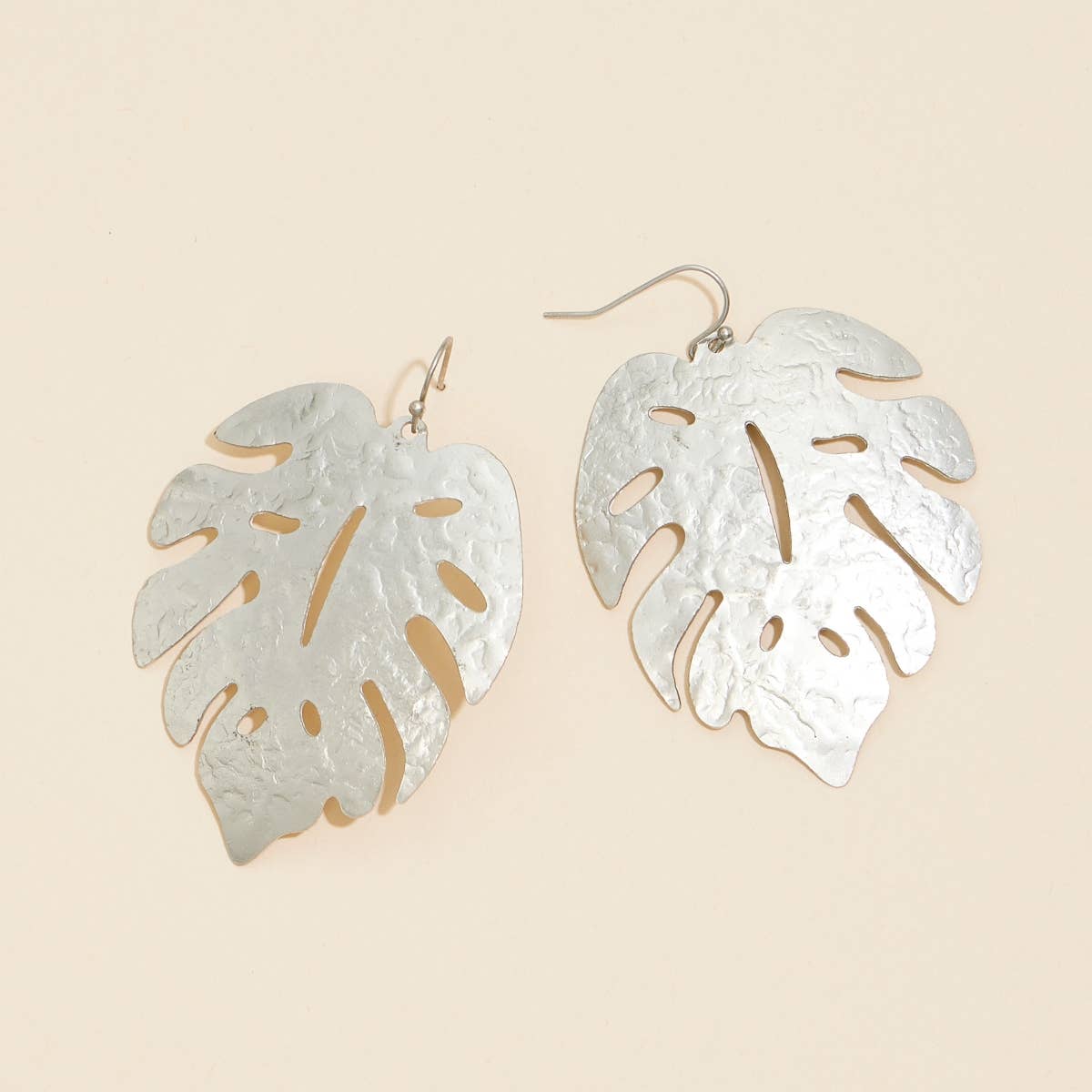 Tropical Leaf Metal Dangling Earrings