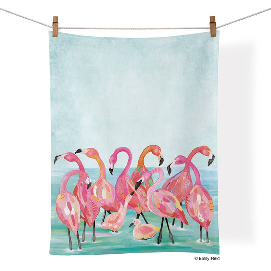 Flamingo Beach  | Cotton Tea Towel