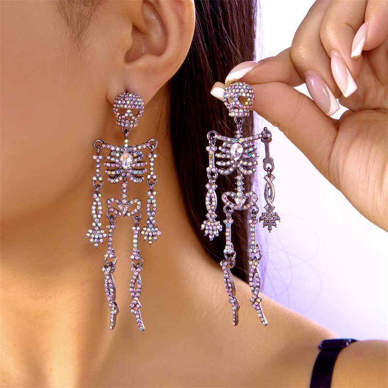 Creative Sparkly Skeleton Earrings