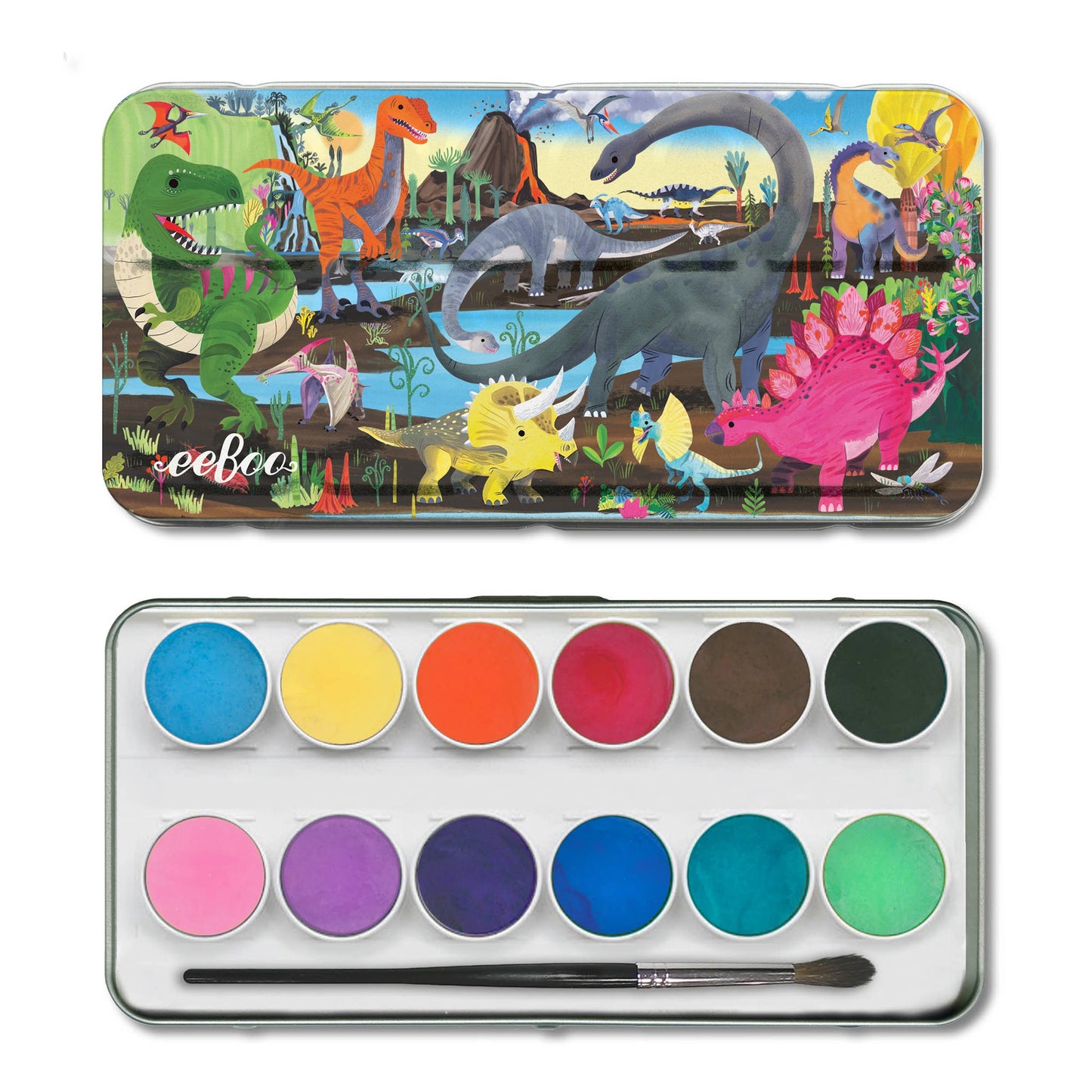Dinosaur 12 Watercolor Paint Set