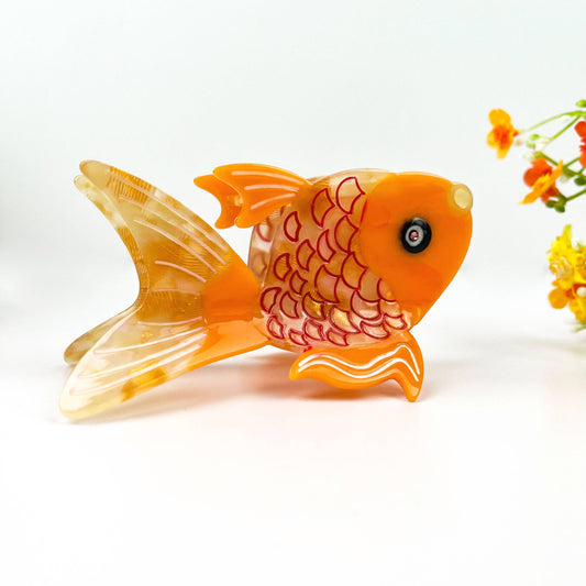 Goldfish Acetate Patchwork Hair Claw Clip
