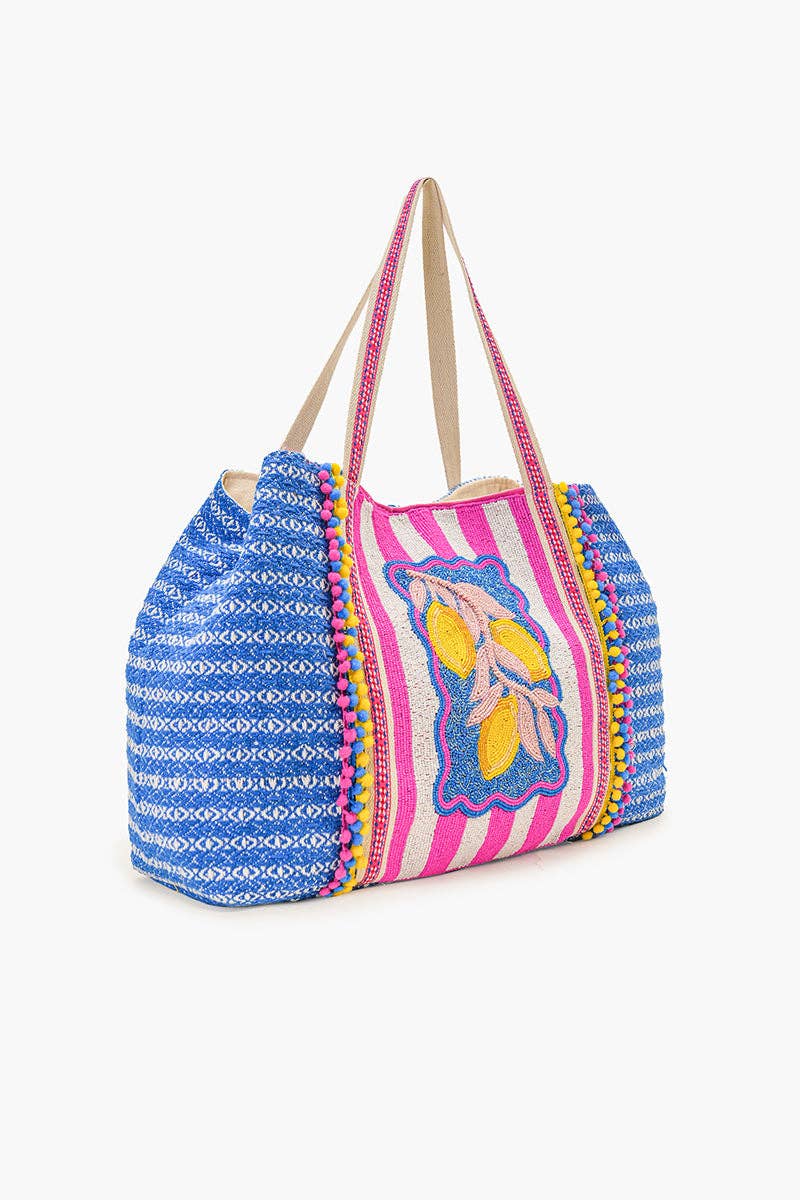 Limoncello Dream Hand-Beaded Oversized Tote