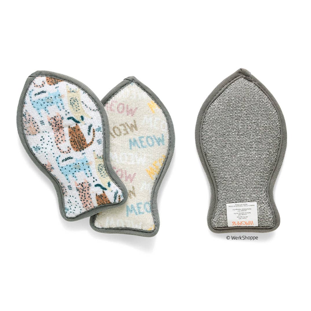 Cats Meow Reusable Microfiber Pet Scrubbies, Set of 2