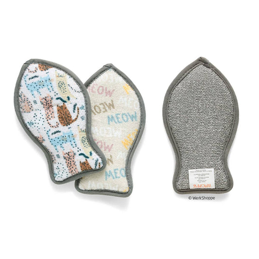 Cats Meow Reusable Microfiber Pet Scrubbies, Set of 2