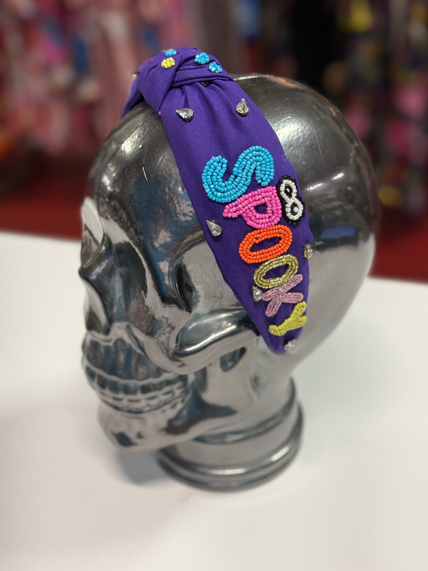 Spooky Rhinestone Halloween Beaded Handmade Headband