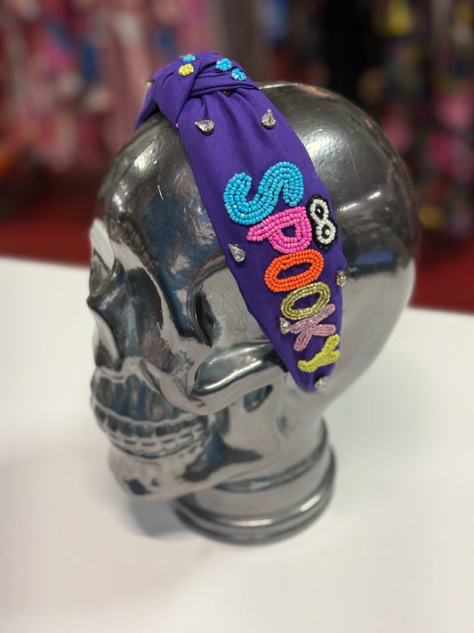 Spooky Rhinestone Halloween Beaded Handmade Headband