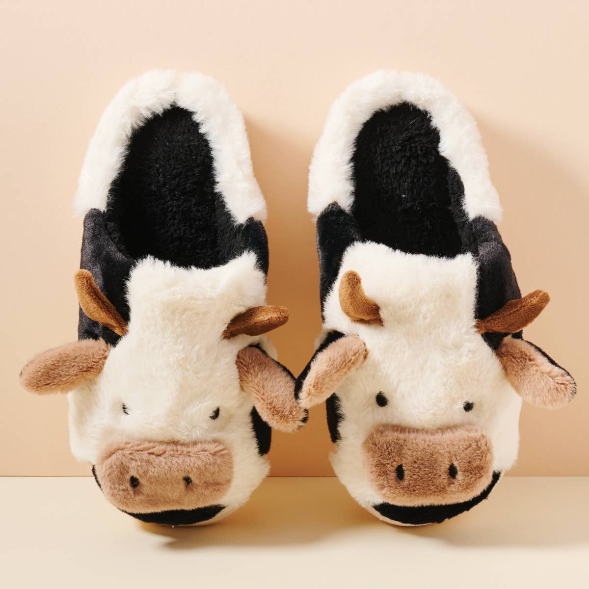 Cow Basic Fuzzy Slippers