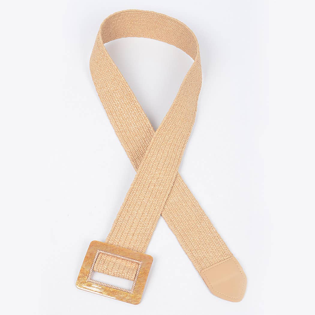Square Buckle Stretch Belt