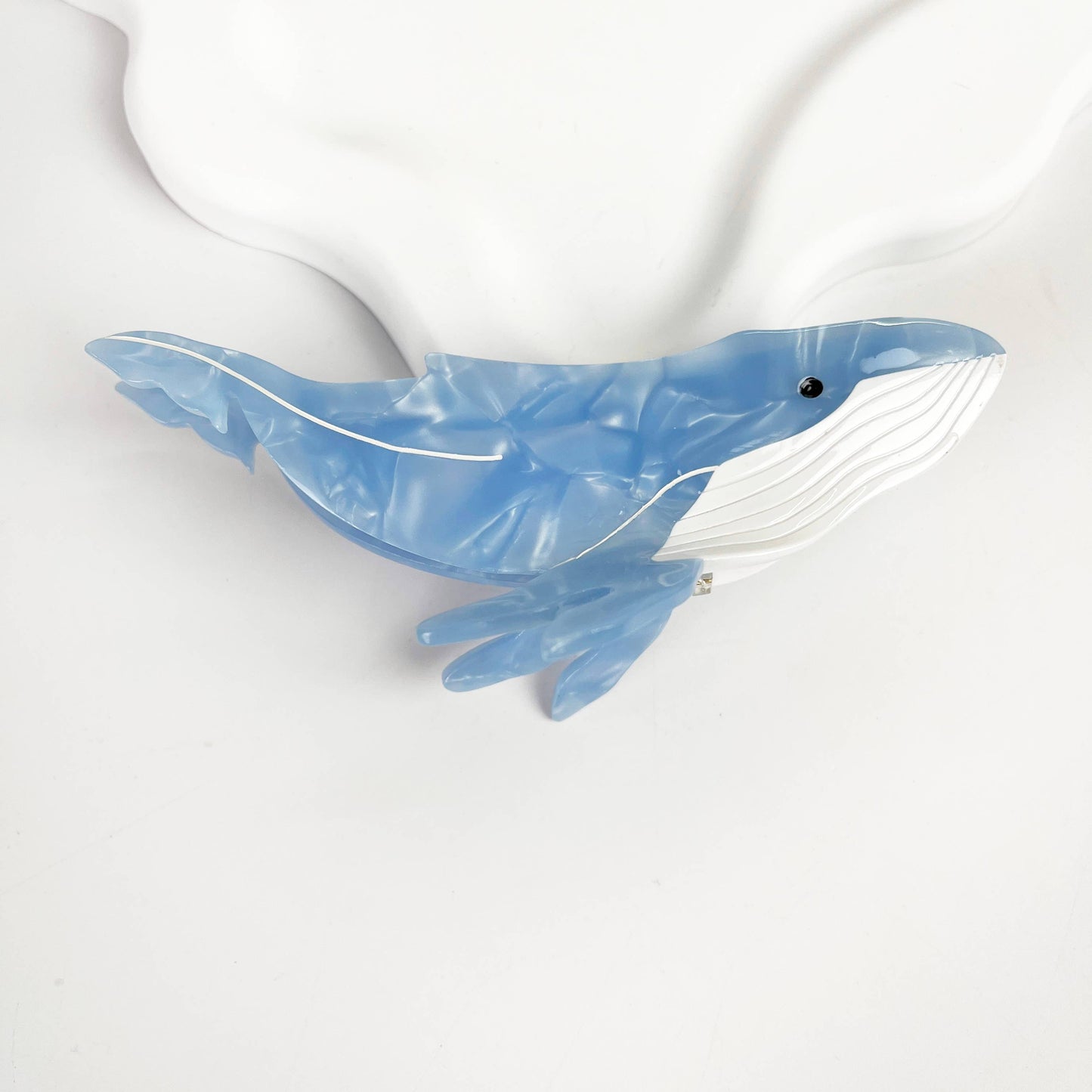 Light Blue Whale Claw Clip,Animal Hair Clip