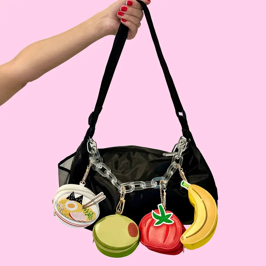 2-in-1 Bag Charm & Reusable Shopper Bag - Ripe Red Tomato