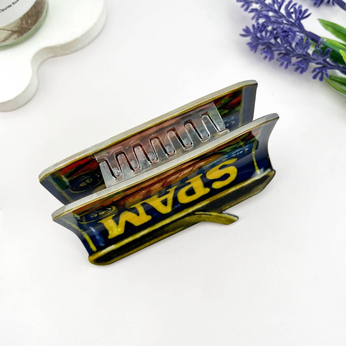 Spam Can Print Hair Claw Clip Novelty Food Cute