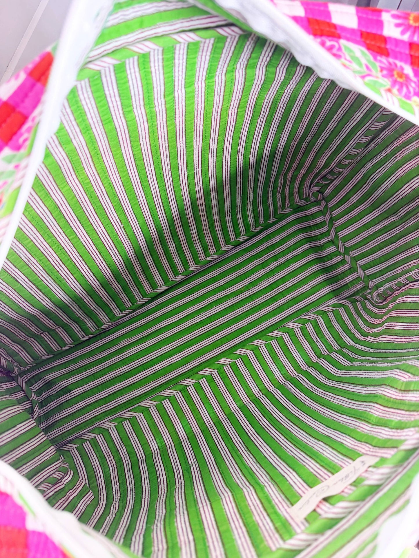 Pink Checkered Tiger Weekender Bag