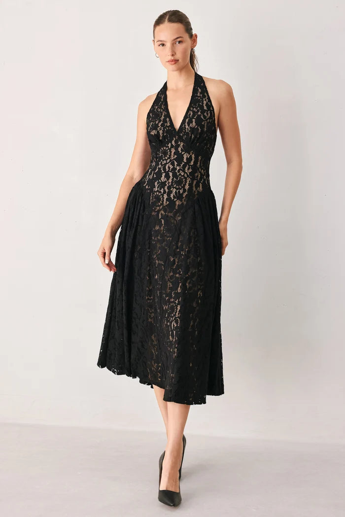 Bella Donna Lace Halter Dress