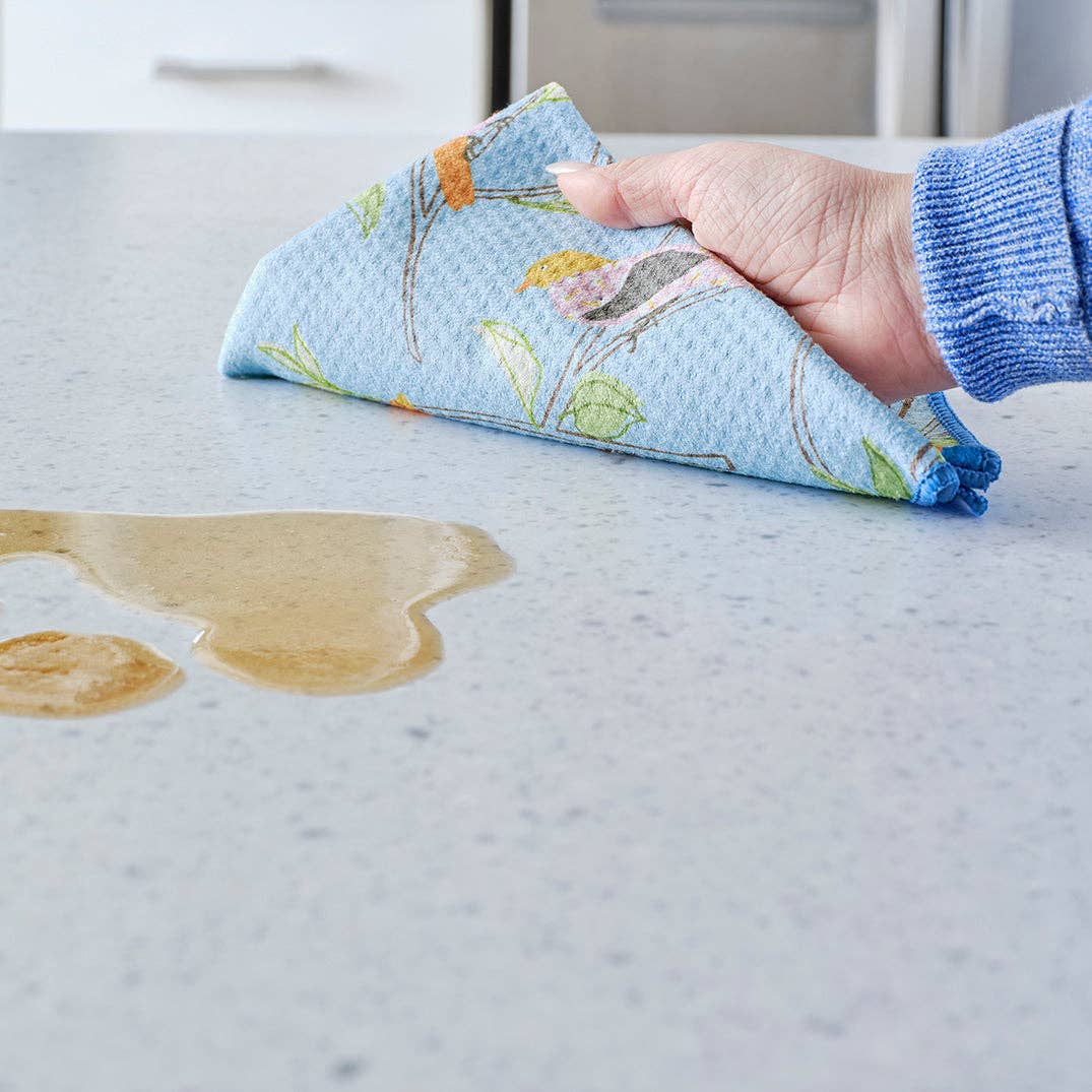 Floral Finch & Friends Towels, High Performance Waffle Weave