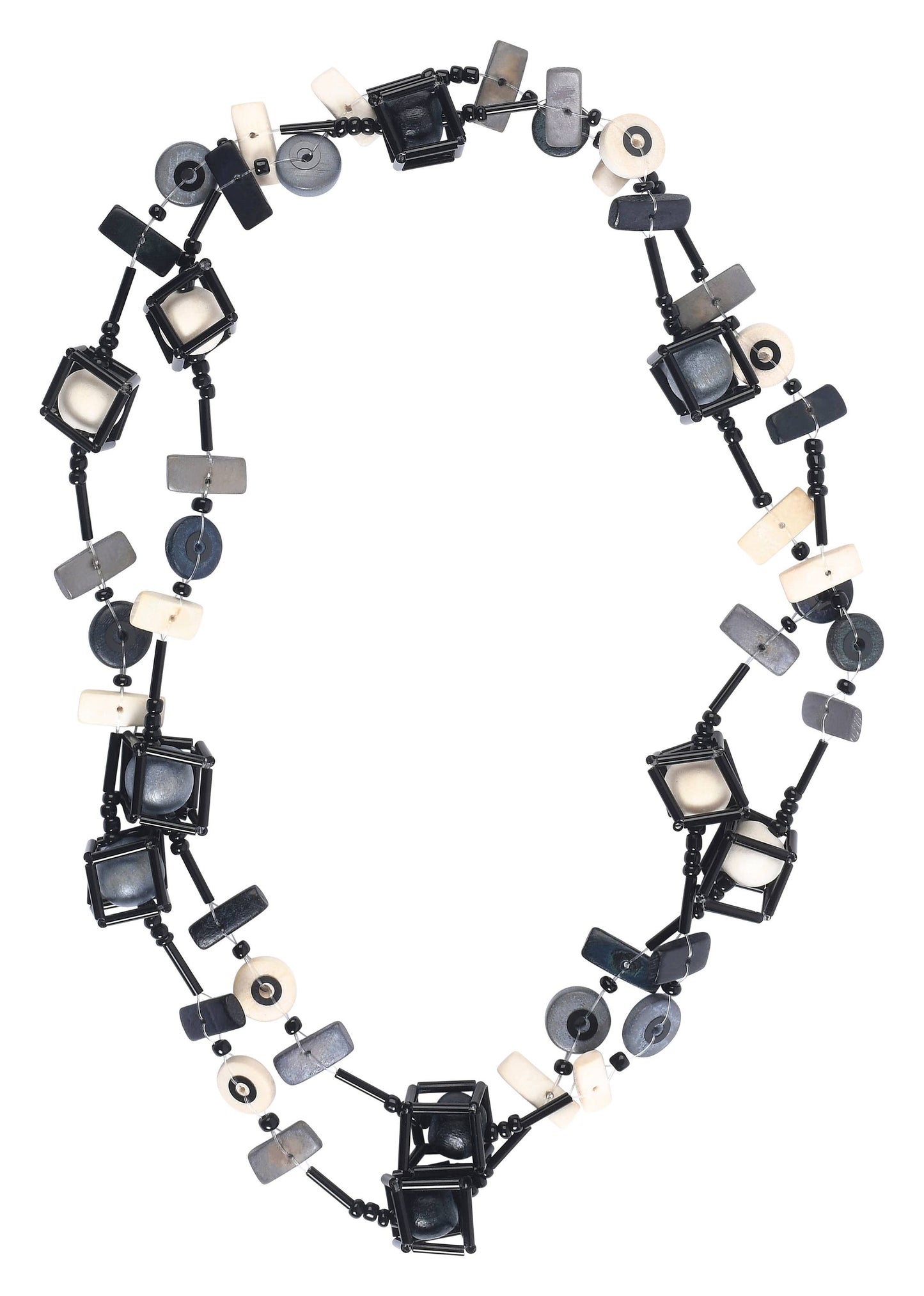 Fair and Square Necklace Black & White