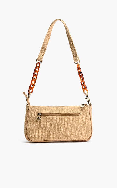 Psychedelic Spiral Beige Shoulder Bag