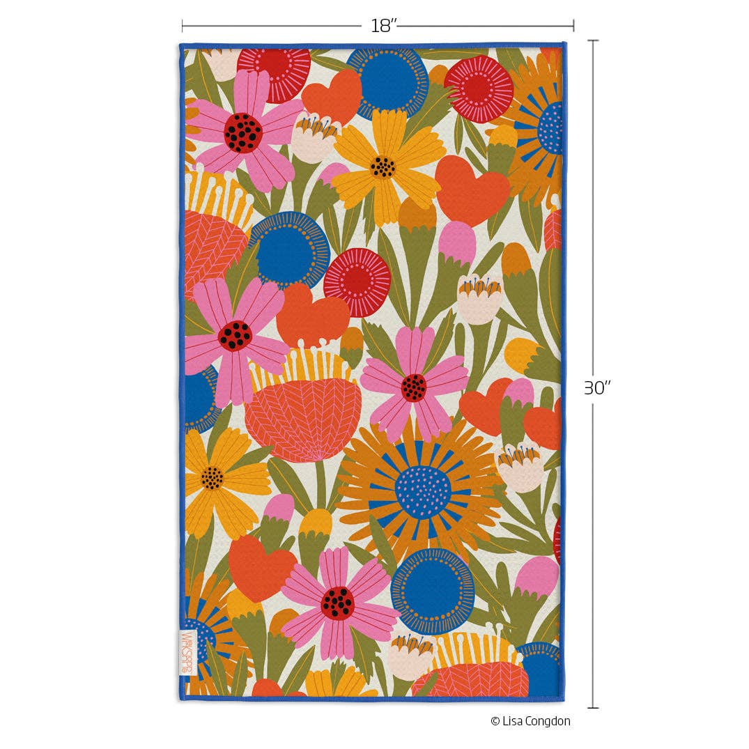 Jolies Fleurs Microfiber Kitchen Towel