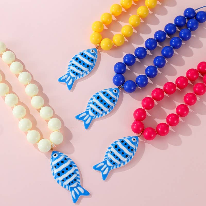Fish Pendant Beaded Necklace